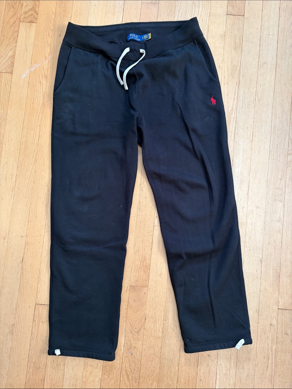 Polo by Ralph Lauren Black Sweatpants with Red Pony Logo